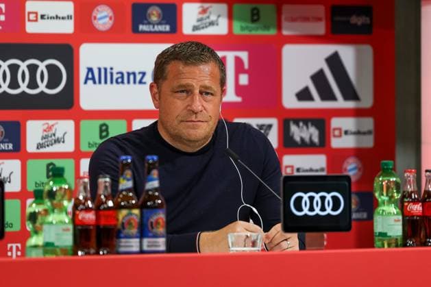 Max Eberl FC Bayern Muenchen, Chief Sports Officer , GER, Presentation Luis Diaz, FC Bayern Muenchen, Football, Press conference, Season 2025 2026, 31 07 2025, GER, Presentation Luis Diaz, FC Bayern Muenchen, Football, Press conference, Season 2025 2026, 31 07 2025 Muenchen Copyright: xEibner-Pressefoto JennixMaulx EP_JML