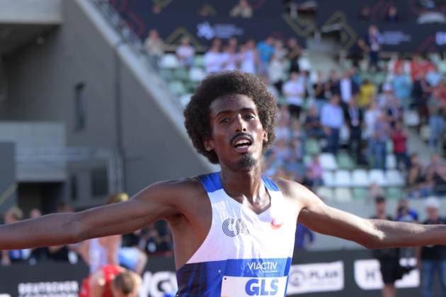 , Leichtathletik, Athletics, Track and Field,, Leichtathletik DM 2025 , 31 07 03 08 2025, Heinz Steyer Stadion Dresden, 5000m Men Final mohamed Abdilaahi Cologne Athletics Copyright Gladys Chai von der Laage