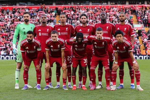 Fußball Vorsaison-Freundschaftsspiel Liverpool gegen Athletic Bilbao 4. August 2025 Vorsaison-Freundschaftsspiel Liverpool gegen Athletic Bilbao Die Liverpooler Mannschaft stellt sich für ein Mannschaftsfoto auf Foto Simon Stacpoole Abseits Liverpool UK  Copyright: xSimonxStacpoolexOffside