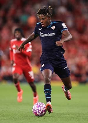 Fußball Vorsaison Freundschaftsspiel Liverpool v Athletic Bilbao 4. August 2025 Vorsaison Freundschaftsspiel Liverpool v Athletic Bilbao Nico Williams von Athletic Bilbao Foto Simon Stacpoole Abseits Liverpool UK  Copyright: xSimonxStacpoolexOffside