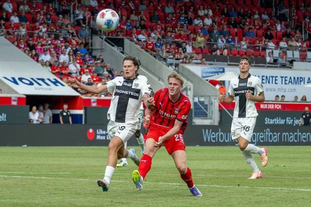 Mikkel Kaufmann FC Heidenheim, 29 , GER, 1 FC Heidenheim vs Parma Calcio, Football, Max Liebhaber Pokal, 2025 2026, 09 08 2025, DFL DFB REGULATIONS PROHIBIT ANY USE OF PHOTOGRAPHS AS IMAGE SEQUENCES AND OR QUASI VIDEO, GER, 1 FC Heidenheim vs Parma Calcio, Football, Max Liebhaber Pokal, 2025 2026, 09 08 2025 Heidenheim Copyright: xEibner-Pressefotox EP_EER