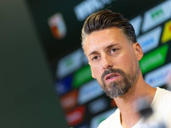 Sandro Wagner Coach FC Augsburg , Press conference Press conference before the DFB Cup match at Hallescher FC