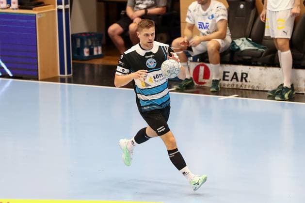 15 08 2025, xgox, Handball, Wartburg Cup, ThSV Eisenach Skanderborg Handbold emspor v l Vincent Buechner Büchner, Eisenach, 74 Eisenach