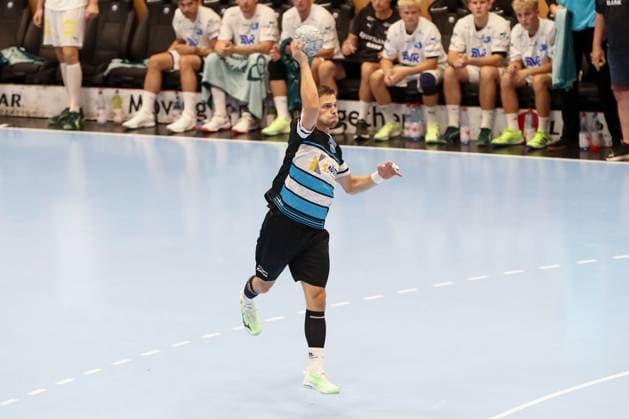 15 08 2025, xgox, Handball, Wartburg Cup, ThSV Eisenach Skanderborg Handbold emspor v l Vincent Buechner Büchner, Eisenach, 74 Eisenach