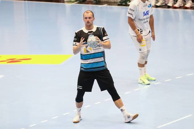 15 08 2025, xgox, Handball, Wartburg Cup, ThSV Eisenach Skanderborg Handbold emspor v l Philipp Meyer Eisenach, 27 throws goal, goal scorer, scores goal, scores the goal Eisenach