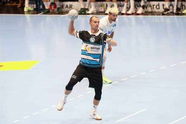 15 08 2025, xgox, Handball, Wartburg Cup, ThSV Eisenach Skanderborg Handbold emspor v l Philipp Meyer Eisenach, 27 throws goal, goal scorer, scores goal, scores the goal Eisenach