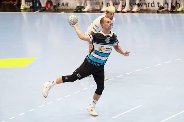15 08 2025, xgox, Handball, Wartburg Cup, ThSV Eisenach Skanderborg Handbold emspor v l Philipp Meyer Eisenach, 27 throws goal, goal scorer, scores goal, scores the goal Eisenach