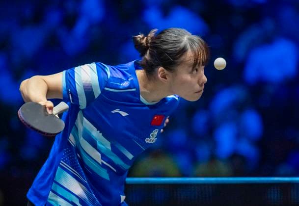 MALMÖ 2025 08 23 Shi Xunyao from China lost to Wang Manyu from China with 0 4 in sets in the semifinals of womens singles in Europe Smash Sweden 2025 WTT Grand Smash in Malmö Arena on Saturday MALMÖ SWEDEN x50090x  Copyright: xJohanxNilssonx xTTx EUROPE SMASH SWEDEN 2025