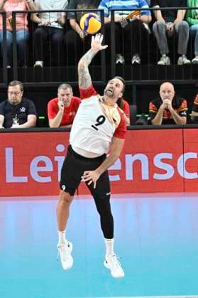 VB, World Championship, Test match Germany vs. Belgium 22 08 2025, LKH Arena, Lueneburg, VB, World Championship, Test match Germany vs. Belgium in picture single action portrait format Georg Grozer GER 09 nordphotoxGmbH xWitke nph00002