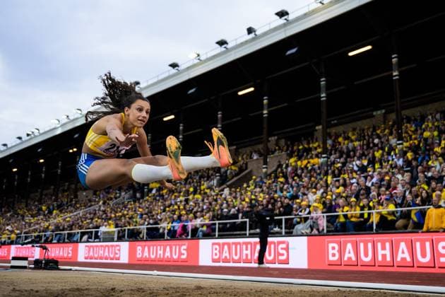 250823 Ayla Hallberg Hossa of Sweden competes in women s long jump during day 2 of the athletics gala Finnkampen on August 23, 2025 in Stockholm Photo Joel Marklund BILDBYRAN kod JM JM0721 bbeng friidrott athletics friidrett finnkampen finnkampen 2025 dam long jump lengde längdhopp Sverige  Copyright: JOELxMARKLUND BB250823JM121