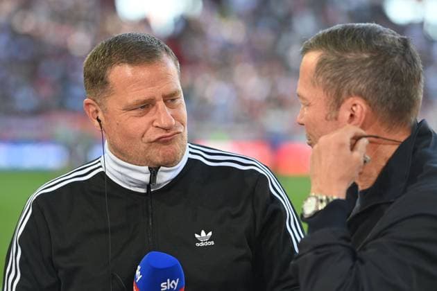 from left Max EBERL Chief Sports Officer FC Bayern Muenchen ,Lothar MATTHAEUS Sky Sport Expert , Soccer 1 Bundesliga Season 2025 2026, 2 Matchday, Matchday02 FC Augsburg FC Bayern Muenchen 2 3 on 30 08 2025 , WWK A R E N A