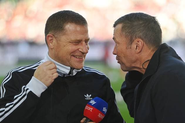 from left Max EBERL Chief Sports Officer FC Bayern Muenchen ,Lothar MATTHAEUS Sky Sport Expert , Soccer 1 Bundesliga Season 2025 2026, 2 Matchday, Matchday02 FC Augsburg FC Bayern Muenchen 2 3 on 30 08 2025 , WWK A R E N A