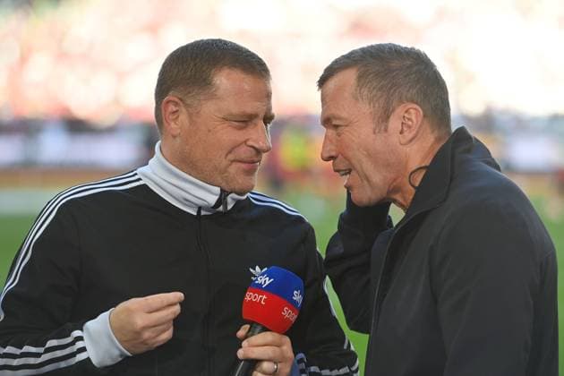 from left Max EBERL Chief Sports Officer FC Bayern Muenchen , Sky Sport Expert Lothar MATTHAEUS Soccer 1 Bundesliga Season 2025 2026, 2 Matchday, Matchday02 FC Augsburg FC Bayern Muenchen 2 3 on 30 08 2025 , WWK A R E N A
