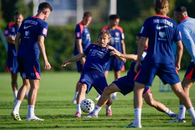 Croatian National Football Team training Luka Modric and Andrej Kramaric of Croatia in action during the Croatian national football team s training session ahead of the World Cup qualifiers on September 01, 2025 in Zagreb, Croatia. They face the Faroe Islands on September 5th and the Czech Republic on September 8th. IgorxSoban PIXSELL