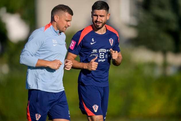 Croatian National Football Team training Marin Dadic and Martin Erlic of Croatia during the Croatian national football team s training session ahead of the World Cup qualifiers. They face the Faroe Islands on September 5th and the Czech Republic on September 8th. IgorxSoban PIXSELL