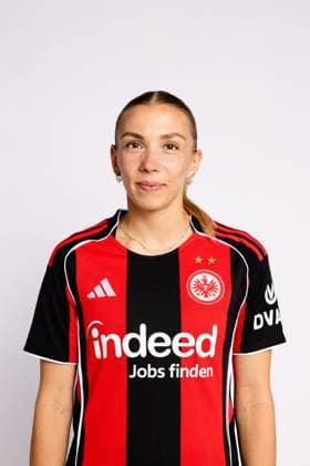 Elisa Senß Eintracht Frankfurt women portrait appointment 2025 2026 1 BL Bundesliga soccer portrait appointment, headshot, portrait, introduction, presentation, press appointment 2025 2026 Studio Shooting Studioshooting