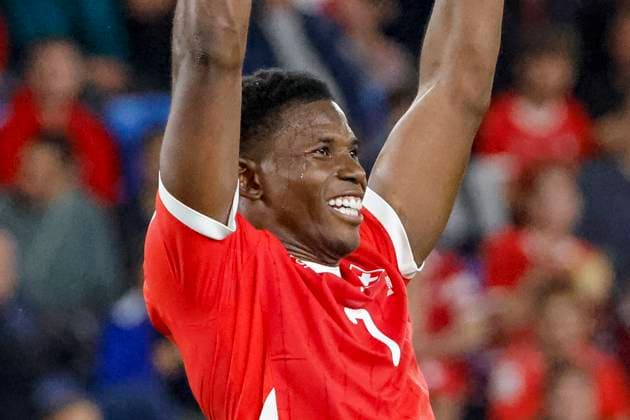 Breel Embolo Switzerland, 07 , Switzerland, FIFA, World Cup Qualification Europe, Group B , Switzerland vs Slovenia, 08 09 2025, Sankt Jakob Park, Basel, Switzerland Basel Sankt Jakob Park Canton Basel City Switzerland Copyright: xGrantxHubbsx