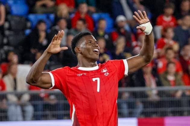 Breel Embolo Switzerland, 07 , Switzerland, FIFA, World Cup Qualification Europe, Group B , Switzerland vs Slovenia, 08 09 2025, Sankt Jakob Park, Basel, Switzerland Basel Sankt Jakob Park Canton Basel City Switzerland Copyright: xGrantxHubbsx