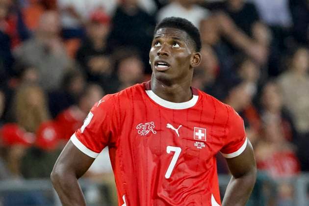 Breel Embolo Switzerland, 07 , Switzerland, FIFA, World Cup Qualification Europe, Group B , Switzerland vs Slovenia, 08 09 2025, Sankt Jakob Park, Basel, Switzerland Basel Sankt Jakob Park Canton Basel City Switzerland Copyright: xGrantxHubbsx