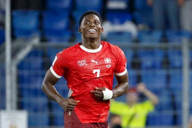 Breel Embolo Switzerland, 07 , Switzerland, FIFA, World Cup Qualification Europe, Group B , Switzerland vs Slovenia, 08 09 2025, Sankt Jakob Park, Basel, Switzerland Basel Sankt Jakob Park Canton Basel City Switzerland Copyright: xGrantxHubbsx