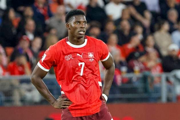 Breel Embolo Switzerland, 07 , Switzerland, FIFA, World Cup Qualification Europe, Group B , Switzerland vs Slovenia, 08 09 2025, Sankt Jakob Park, Basel, Switzerland Basel Sankt Jakob Park Canton Basel City Switzerland Copyright: xGrantxHubbsx
