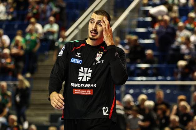 Goalkeeper Matej Mandic SC Magdeburg,12 Handball Machineseeker Champions League Season 2025 2026 SC Magdeburg vs Paris Saint Germain at the GETEC Arena in Magdeburg Handball,Germany,10 09 2025