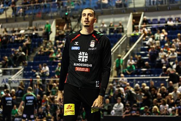 Goalkeeper Matej Mandic SC Magdeburg,12 Handball Machineseeker Champions League Season 2025 2026 SC Magdeburg vs Paris Saint Germain at the GETEC Arena in Magdeburg Handball,Germany,10 09 2025