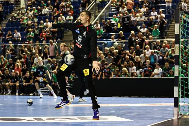 Goalkeeper Matej Mandic SC Magdeburg,12 Handball Machineseeker Champions League Season 2025 2026 SC Magdeburg vs Paris Saint Germain at the GETEC Arena in Magdeburg Handball,Germany,10 09 2025