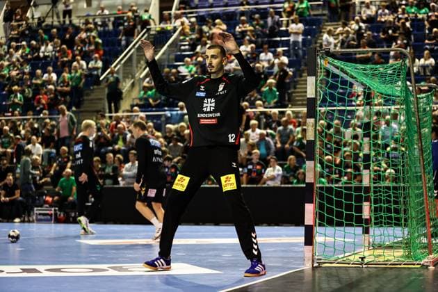 Goalkeeper Matej Mandic SC Magdeburg,12 Handball Machineseeker Champions League Season 2025 2026 SC Magdeburg vs Paris Saint Germain at the GETEC Arena in Magdeburg Handball,Germany,10 09 2025