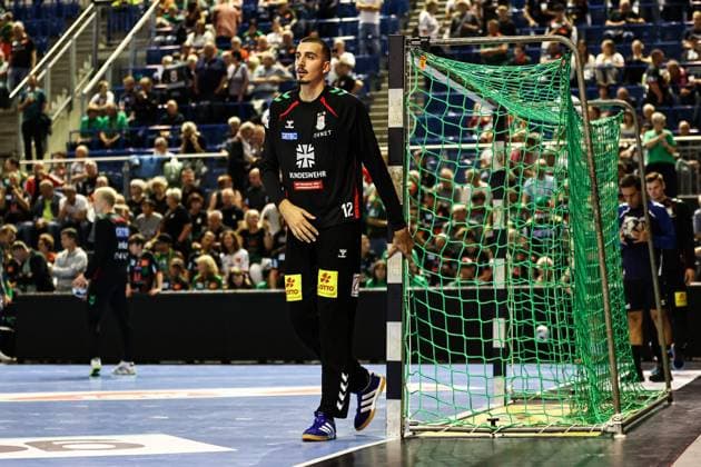Goalkeeper Matej Mandic SC Magdeburg,12 Handball Machineseeker Champions League Season 2025 2026 SC Magdeburg vs Paris Saint Germain at the GETEC Arena in Magdeburg Handball,Germany,10 09 2025