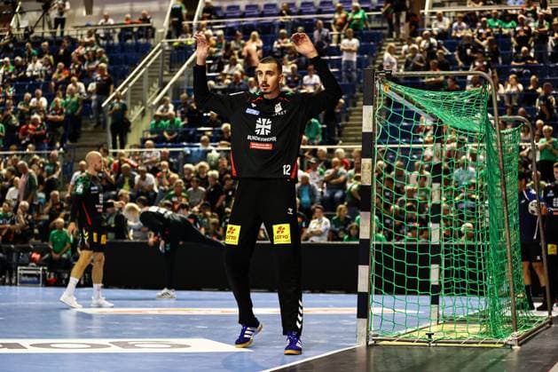 Goalkeeper Matej Mandic SC Magdeburg,12 Handball Machineseeker Champions League Season 2025 2026 SC Magdeburg vs Paris Saint Germain at the GETEC Arena in Magdeburg Handball,Germany,10 09 2025
