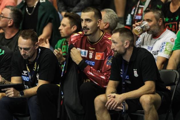 Goalkeeper Matej Mandic SC Magdeburg,12 Handball Machineseeker Champions League Season 2025 2026 SC Magdeburg vs Paris Saint Germain at the GETEC Arena in Magdeburg Handball,Germany,10 09 2025