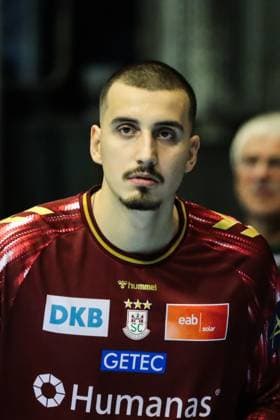 Goalkeeper Matej Mandic SC Magdeburg,12 Handball Machineseeker Champions League Season 2025 2026 SC Magdeburg vs Paris Saint Germain at the GETEC Arena in Magdeburg single picture,action,handball,Germany,10 09 2025