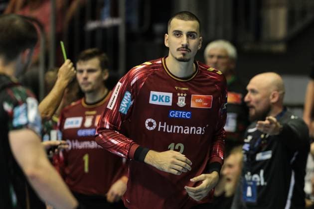 Goalkeeper Matej Mandic SC Magdeburg,12 Handball Machineseeker Champions League Season 2025 2026 SC Magdeburg vs Paris Saint Germain at the GETEC Arena in Magdeburg Action,Handball,Germany,10 09 2025