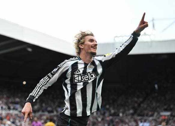 Nick Woltemade of Newcastle United celebrates scoring their first goal Newcastle United v Wolverhampton Wanderers, Premier League, Football, St James Park, Newcastle, UK - 13 Sept 2025Newcastle St James Park United Kingdom EDITORIAL USE ONLY No use with unauthorised audio, video, data, fixture lists, club league logos or live services. Online in-match use limited to 120 images, no video emulation. No use in betting, games or single club league player publications. Copyright: xRichardxLee Shutterstockx 15481298be