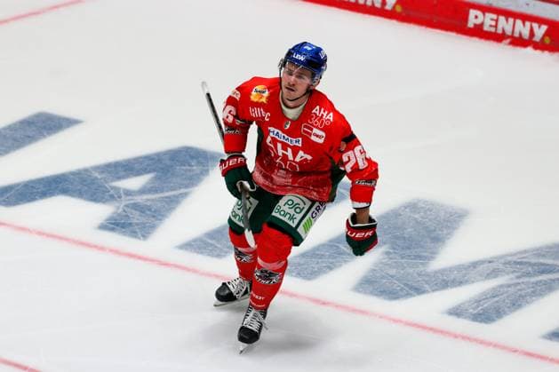 Goal celebration by Alexander Blank 26 Augsburger Panther to equalize 3 3, Augsburger Panther vs Adler Mannheim, 2 Spieltag, Eishockey, Penny DEL, 14 09 2025 Augsburg Bayern Germany Copyright: xkolbert-press ChristianxKolbertx