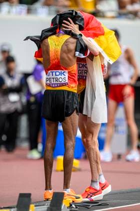 Amanal Petros GERMANY, Hannover 96, Marathon Men and Richard Ringer GERMANY, LC Rehlingen, Marathon Men JPN, Leichtathletik, Athletics, World Athletics Championships Tokyo 25, Leichtathletik Weltmeisterschaften, 15 09 2025, JPN, Leichtathletik, Athletics, World Athletics Championships Tokyo 25, Leichtathletik Weltmeisterschaften, 15 09 2025, Tokyo Copyright: xJanxPapenfussx EP_JPS
