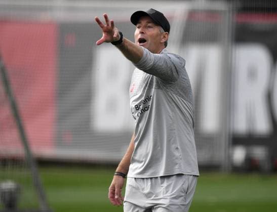 15 09 2025, xophax, Soccer 1 Bundesliga Bayer 04 Leverkusen Season 2025 2026 Bayer 04 Leverkusen , Training Coach Kasper Hjulmand Leverkusen