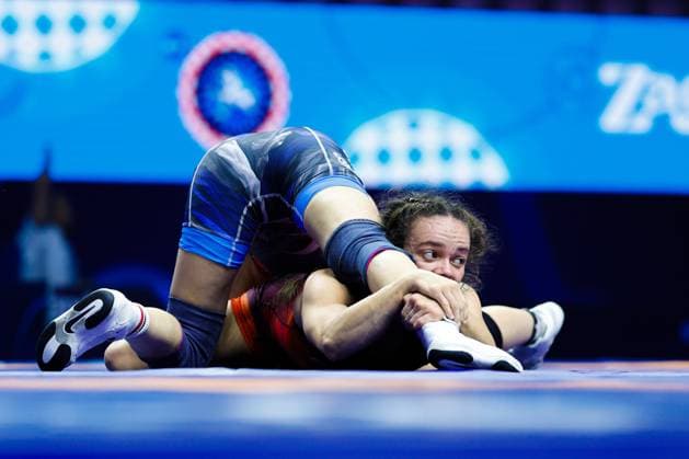 2025 World Wrestling Championships 59kg WW Laurence Beauregard CAN df Bediha Gun TUR Copyright: xUnitedxWorldxWrestlingx xKostadinxAndonovx
