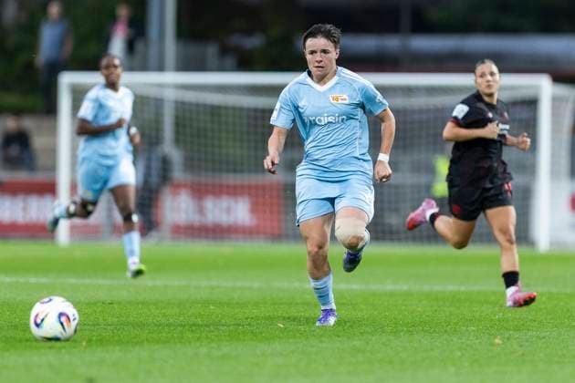Google Pixel Women Bundesliga Bayer 04 Leverkusen Union Berlin 15 09 2025 Tomke Schneider Union Berlin, 2 on matchday 2 of the Google Pixel Women Bundesliga in the game Bayer 04 Leverkusen vs Union Berlin on 15 09 2025 at Ulrich Haberland Stadium in Leverkusen Copyright: xBEAUTIFULxSPORTS Meuselx