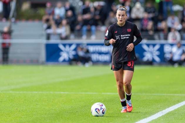 Google Pixel Frauen Bundesliga Bayer 04 Leverkusen Union Berlin 15 09 2025 Carlotta Wamser Bayer 04 Leverkusen, 37 on matchday 2 of the Google Pixel Frauen Bundesliga in the match Bayer 04 Leverkusen vs Union Berlin on 15 09 2025 at Ulrich Haberland Stadion in Leverkusen Copyright: xBEAUTIFULxSPORTS Meuselx