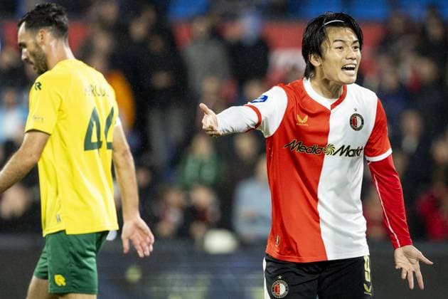 ROTTERDAM - Ayase Ueda of Feyenoord during the Dutch Eredivisie match between Feyenoord and Fortuna Sittard at Feyenoord Stadium De Kuip on September 17, 2025, in Rotterdam, Netherlands. ANP BAS CZERWINSKI Eredivisie 2025 26 xVIxANPxSportx xxANPxIVx 536649152 originalFilename: 536649152