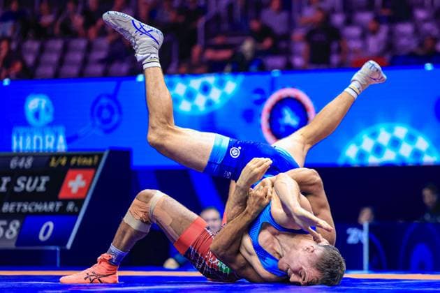 2025 World Wrestling Championships 82kg GR Gholamreza Javad Farokhisenjani IRI df Ramon Rainer Betschart SUI Copyright: xUnitedxWorldxWrestlingx xAmirrezx United World Wrestling Kadir C
