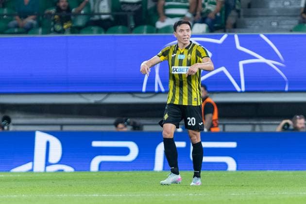 September 18, 2025, Lisbon, Lisbon, Portugal: Kairat defender from Kazakhstan ERKIN TAPALOV (20) in action during the game for the Matchday 1 of Group Phase for the UEFA Champions League between Sporting and Kairat at Estadio Jose de Alvalade Lisbon Portugal - ZUMAs359 20250918_zsp_s359_026 Copyright: xAlexandrexdexSousax