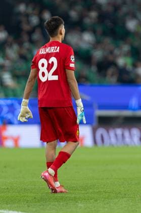 September 18, 2025, Lisbon, Lisbon, Portugal: Kairat goalkeeper from Kazakhstan SHERKHAN KALMURZA (82) in action during the game for the Matchday 1 of Group Phase for the UEFA Champions League between Sporting and Kairat at Estadio Jose de Alvalade Lisbon Portugal - ZUMAs359 20250918_zsp_s359_067 Copyright: xAlexandrexdexSousax