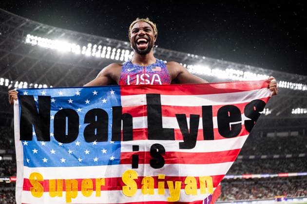 250921 Noah Lyles of USA celebrates after the men™s 4x100 meters relay during day 9 of the 2025 World Athletics Championships on September 21, 2025 in Tokyo Photo Joel Marklund BILDBYRAN kod JM JM0738 bbeng friidrott athletics friidrett 2025 world athletics championships world athletics championships tokyo 25 friidrotts vm friidretts vm vm jubel  Copyright: JOELxMARKLUND BB250921JM144
