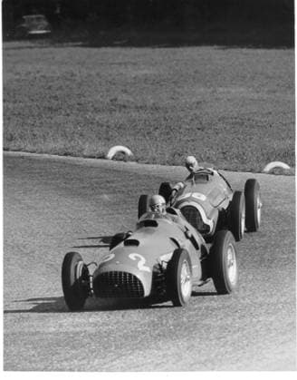 Groï¬er Prize from Italy in Monza Ascari wins, Fangio is him dense on the Heels 20 09 1951