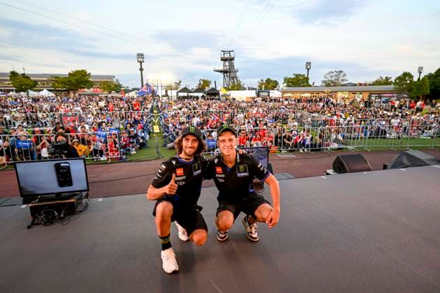 MOTO - MOTO GP - GRAND PRIX OF JAPAN 2025 QUARTARARO Fabio (fra), Monster Energy Yamaha MotoGP, Yamaha YZR-M1, portrait RINS Alex (spa), Monster Energy Yamaha MotoGP, Yamaha YZR-M1, portrait with fans during the 2025 MotoGP Motul Grand Prix of Japan on the Twin Ring Motegi Circuit from September 26 to 28, At Motegi, Japan - MotegiJapan  Copyright: xGIGIxSOLDANOx