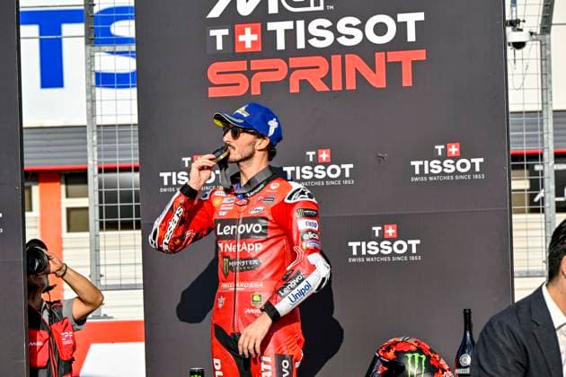 MOTO - MOTO GP - GRAND PRIX OF JAPAN 2025 BAGNAIA Francesco (ita), Ducati Lenovo Team, Ducati Desmosedici GP25, portrait celebrates his victory of the Sprint race during the 2025 MotoGP Motul Grand Prix of Japan on the Twin Ring Motegi Circuit from September 26 to 28, At Motegi, Japan - MotegiJapan Copyright: xGIGIxSOLDANOx