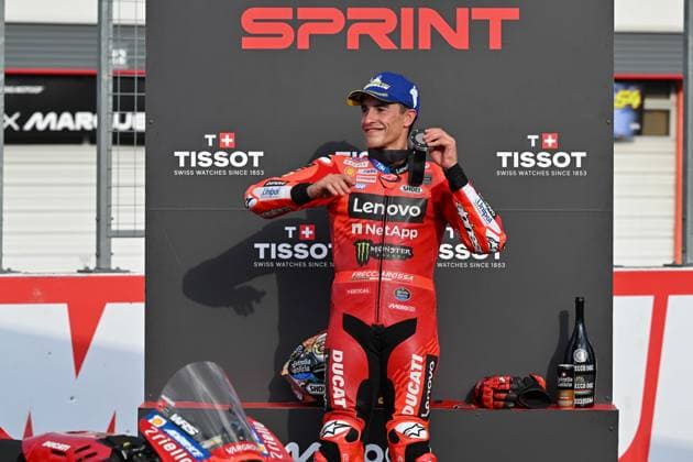 MOTO - MOTO GP - GRAND PRIX OF JAPAN 2025 MARQUEZ Marc (spa), Ducati Lenovo Team, Ducati Desmosedici GP25, portrait celebrates his second place of the sprint race during the 2025 MotoGP Motul Grand Prix of Japan on the Twin Ring Motegi Circuit from September 26 to 28, At Motegi, Japan - MotegiJapan  Copyright: xGIGIxSOLDANOx